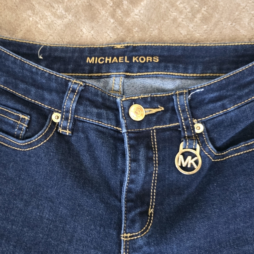 * Michael Kors Women's Jeans Izzy Skinny Sz 2 Dark Wash Blue Stretch Premium - Picture 4 of 7